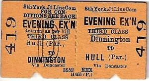 Dinnington railway ticket