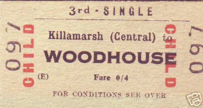 Killamarsh midland railway station ticket